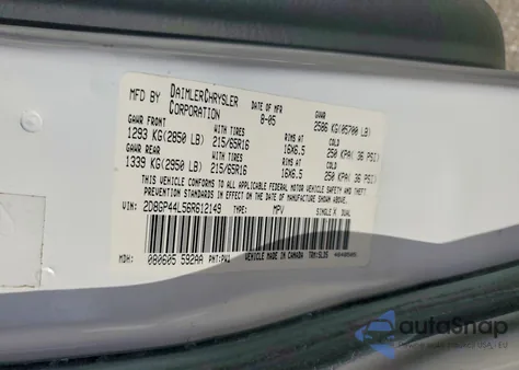 2006 Dodge Grand Caravan Sxt z USA, uszkodzony, nr VIN 2D8GP44L56R612149